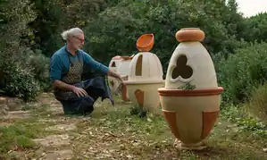 Jarre Médiatrices en terre cuite, installation paysagère pour villa et jardin à Biot